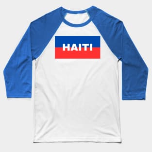 Haiti Flag Colors Baseball T-Shirt